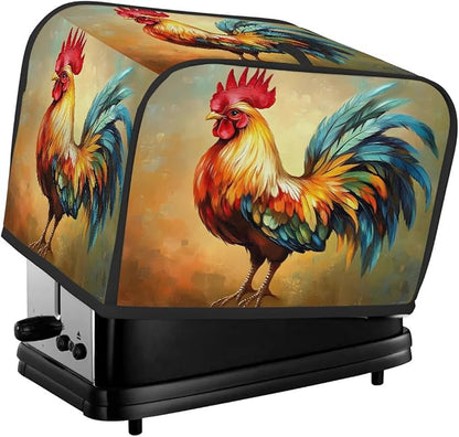 Toaster Cover 4 Slice Wide Slot Farm RoosteBread Toaster Oven Dustproof Cover Small Appliance Kitchen Covers Dust and Fingerprint Protection for Women Gift 4 Slice