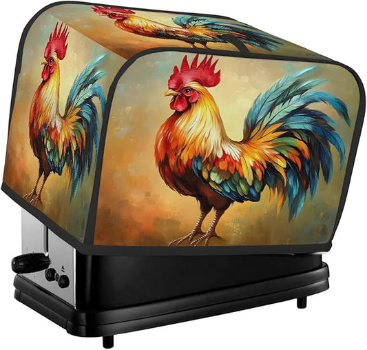 Toaster Cover 4 Slice Wide Slot Farm RoosteBread Toaster Oven Dustproof Cover Small Appliance Kitchen Covers Dust and Fingerprint Protection for Women Gift 4 Slice