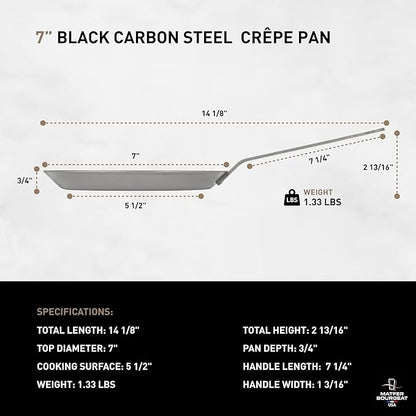 Matfer Bourgeat Black Carbon Steel Crêpe Pan, 7"