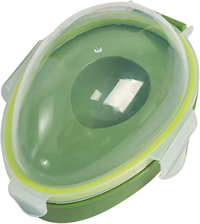 Avocado Saver Holder,with Clear Snap-On Lid Reusable Food Crisper Storage Box Fruit Fresh Container Kitchen Gadget to Keep Your Fruit Fresh for Days(COLOR:Green)