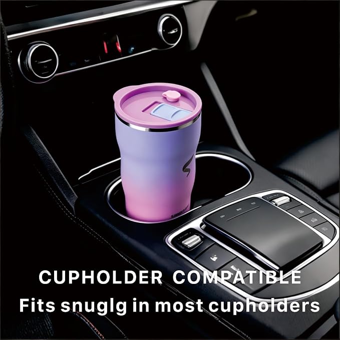 30 oz Stainless Steel Insulated Tumbler with Straw and Lid, Double Wall Vacuum Travel Cup, Spill Resistant, Fits Most Cup Holders, for Water, Iced Coffee and Hot Drinks, Lavender Ombre