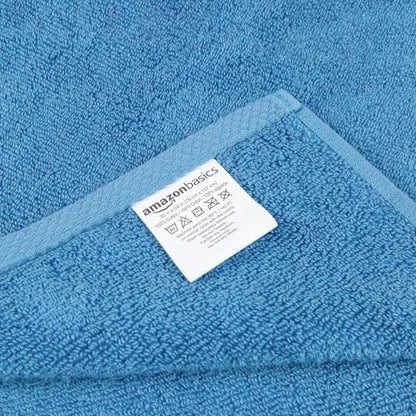 Amazon Basics 2-Piece Quick-Dry Oversize Bath Towel, 100% Cotton, 54" x 30", Lake Blue
