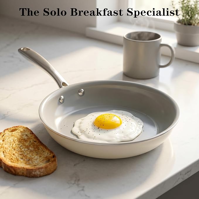 Nonstick Frying Pans Ceramic Skillet: 8Inches Non Stick Egg Fry Pan - PFOA PTFE PFAS Free