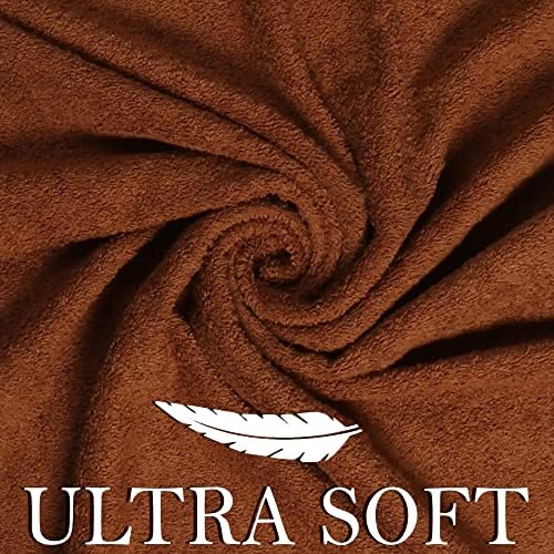 6 Piece 100% Cotton Bath Towel Set -2 Bath 2 Hand 2 Face, Brown
