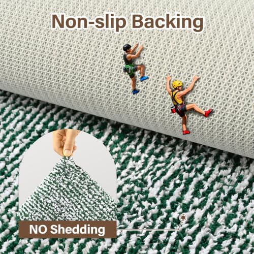 36x24 Bathroom Rugs Non Slip Washable, Soft Absorbent Bath Mat Dark Green