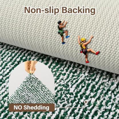 60x24 Bathroom Rugs Non Slip Washable, Soft Absorbent Bath Mat Dark Green