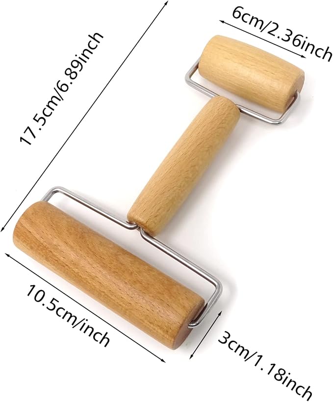 Honbay 1PCS Double Ended Wooden Roller for Dough, Pottery, Clay, Diamond Painting