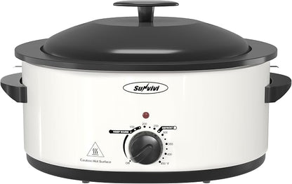 Sunvivi Electric Roaster Oven for Small Families, 8QT Portable Roaster with Self-Basting Lid Defrost & Keep Warm, Adjustable Temp 150°F-450°F for Baking, Slow Cooking, Buffet Serving & RV Camping