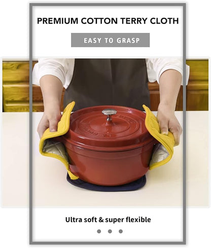 Joyhalo 5 Pack Heat Resistant Pot Holders - Terry Cloth Sets for Cooking & Baking