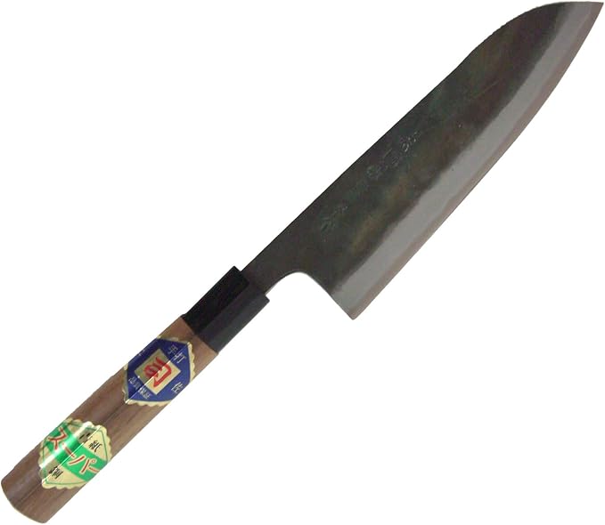 Tosa Knife Knives Black Hammered Santoku Super Steel 165 mm