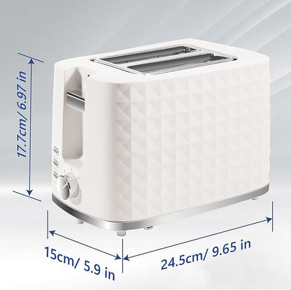 Toaster 2 Slices, Toasters Wide Slot, Bread Toaster with Cancel, Bagel, Defrost Function, Bagel Toasters with Removable Tray & 6 Temperature Settings, Beige