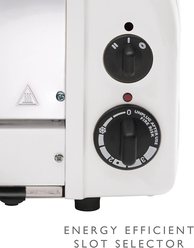 Dualit Classic 2 Slice NewGen Stainless Steel Toaster, White - Hand Built in the UK, Replaceable ProHeat® Elements – Slot Selector, Defrost Bread, Mechanical Timer-For Toast, Bagels & More