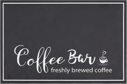 Findosom 12"x 20" Dish Drying Mat, Super Absorbent & Cuttable Coffee Mat, Hide Stain Bar Mat for Kitchen Counter, Coffee Bar Accessories, Black