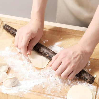 15.75 Inch French Rolling Pin – Smooth & Balanced Wooden Dough Roller for Baking and Pastry, Distinctive Feathered Grain Beauty