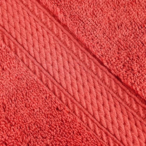 SUPERIOR Egyptian Cotton Ultra Plush & Absorbent, 3 Piece Set, Coral