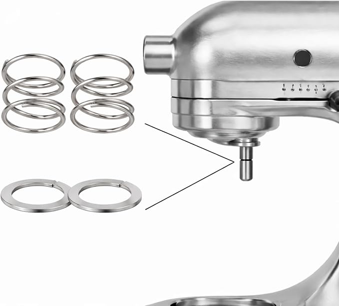 Spring & Washer Kit for KitchenAid Stand Mixers – 316 Stainless Steel Upgrade, Food-Grade Replacement for Tilt-Head & Bowl-Lift Models – Stabilizes Attachments (2 Pack)