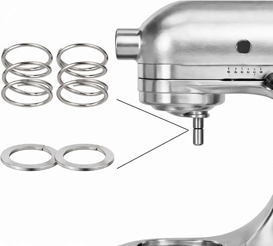Spring & Washer Kit for KitchenAid Stand Mixers – 316 Stainless Steel Upgrade, Food-Grade Replacement for Tilt-Head & Bowl-Lift Models – Stabilizes Attachments (2 Pack)