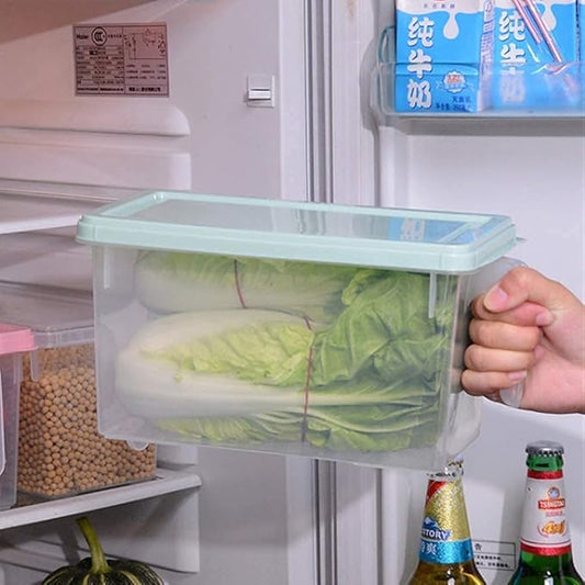 Plastic Food Storage Bins with Lids for Fridge 4 Pack Produce Saver Containers for Refrigerator Organization Stackable Freezer Organizer Fresh Keeper Container For Kitchen Pink