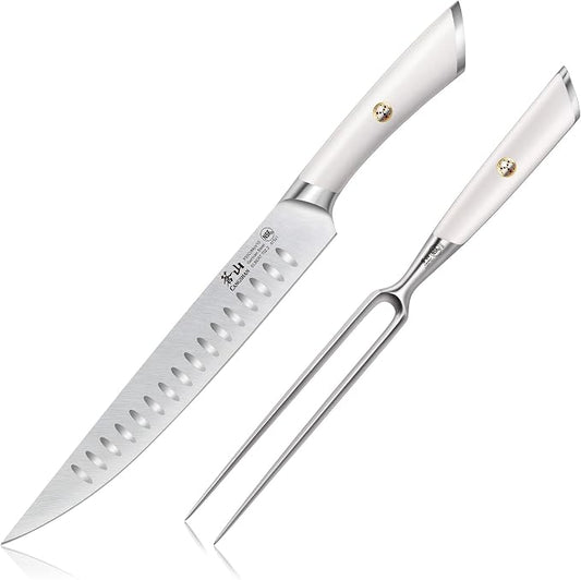 Cangshan ELBERT Series German Steel Forged 2-Piece Carving Set (White)