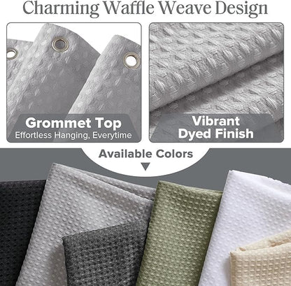 Madison Park Arbor Waffle Long Shower Curtain for Bathroom, 72 x 78, Grey