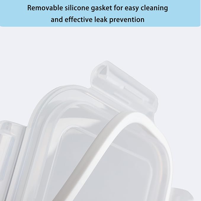 2 Pack 2600ml/88oz Large Glass Storage Containers With Lids - Meal Prep Containers With Leak Proof Locking - Glass Food Containers For Baking, Microwave, Oven