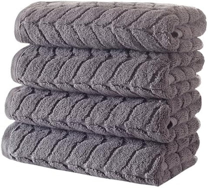 BAGNO MILANO Turkish Cotton Bath Towels, Hand Towels - Soft Plush Jacquard Collection Luxury Towels Set (Grey, Bath Sheet 35x70)