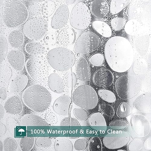 Clear Shower Curtain Liner, 100% Waterproof EVA 3D Shower Curtains with 3 Duty Heavy Bottom Magnets and 12 Rust Proof Grommets, 72x72 Weighted Shower Liner for Shower Stall, Bathtubs