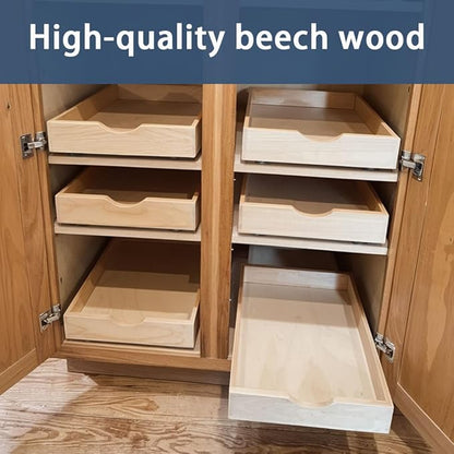 Pull Out Cabinet Drawers - 6x2 Size Options (12-23'W,18-21'D), Pre-Assembled with Soft Close Slides, Solid Beechwood, Easy Installation(26'W x 21'D)