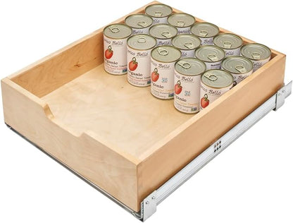 Rev-A-Shelf Standard Pullout Kitchen Cabinet Organizer with BLUM Soft-Close for Base Cabinets, Min Opening Width of 17.75", Wood, 4WDB-18SC-1