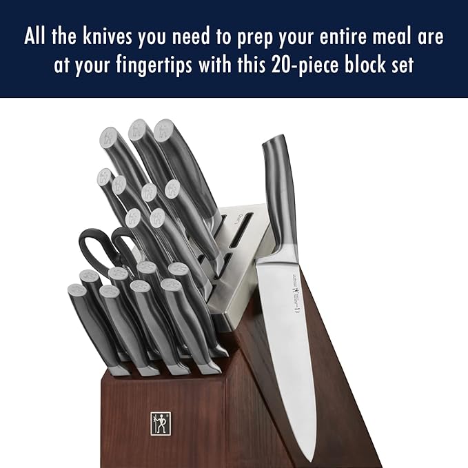 HENCKELS J.A International Graphite 20-pc Self-Sharpening Block Set, Brown, Silver