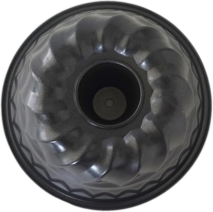 6Inch Tube Cake Pan, Nonstick Fluted Tube Pans, Small Round Carbon Steel Baking Mold, Round Bakeware for Pumpkin Cake, Pudding, Brownies, Bread - 2Pcs, Black
