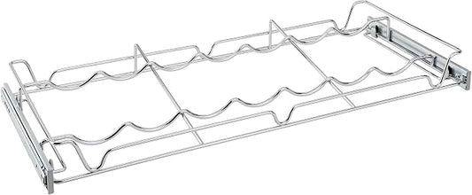 Rev-A-Shelf Chrome 30" Deluxe Wire Pullout Wine Bottle Rack for 14" Deep Pantry