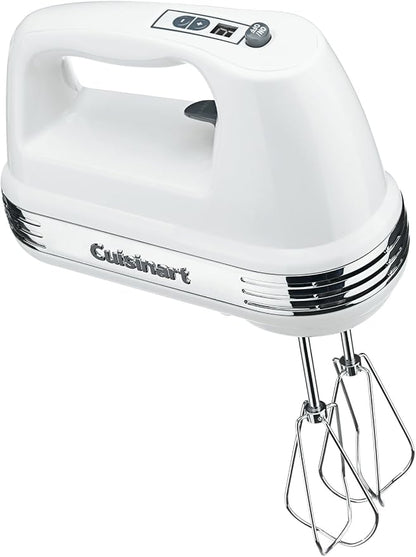 Cuisinart Power Advantage PLUS 9-Speed Hand Mixer, 220W-Motor Hand Blender Electric Mixer with 9 Speed Settings, Extra-Long Dishwasher-Safe Beaters, 3 Low Mixing Speeds, Storage Case, HM-90S, White
