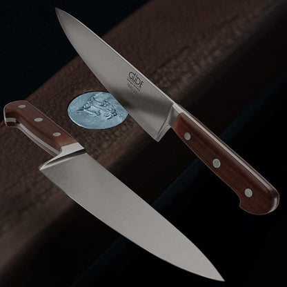 Güde Gude Franz Series Hand Forged Ice Hardened Steel Chef's Knife 8-in, Plumwood Handle, Made in Solingen, Germany Since 1910
