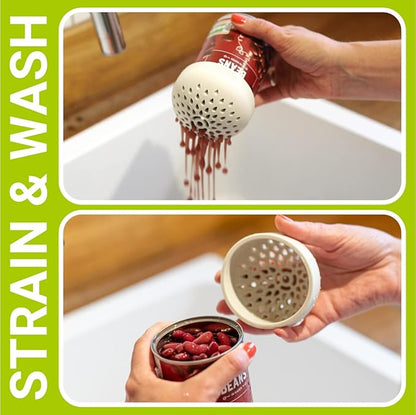 (MUSHROOM) Nesting Can Strainer Mini Colander Set - Space Saving Small Colanders and Strainers - Multi Use Kitchen Gadget - Silicone Can Strainer
