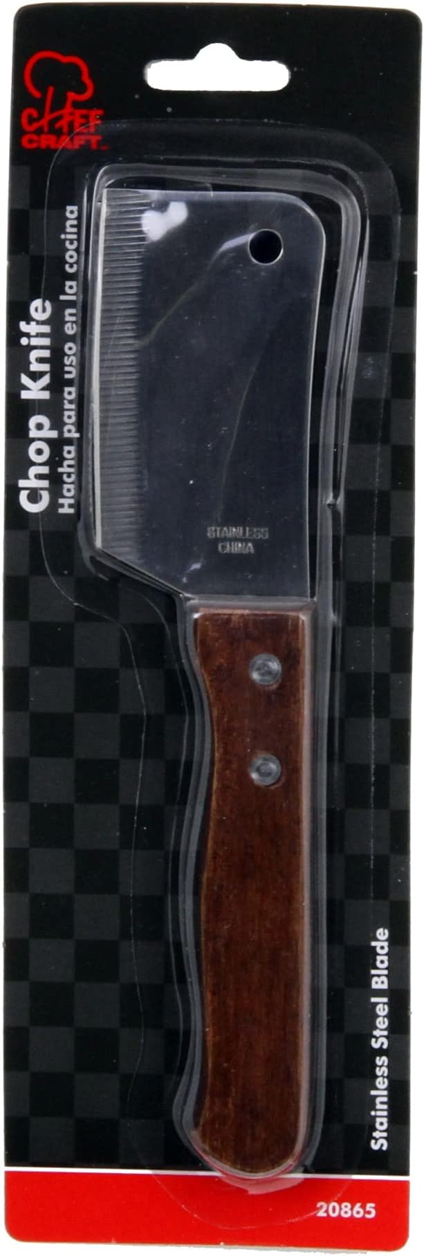 Chef Craft Select Stainless Steel Chop Knife 3 inch blade 7 inches in length, Wood Handle (Pack of 2)