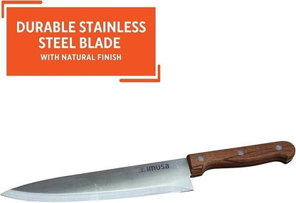 IMUSA 8in Stainless Steel Chef Knife with Wood Handle