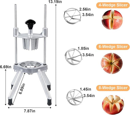 Commercial Lemon Cutter, 4/6/8-Section Stainless Steel Fruit Slicer with Blade, Heavy Duty Cast Aluminum, Non-Slip Base, Easy Clean Citrus Cutter for Bar, Restaurant & Home Kitchen