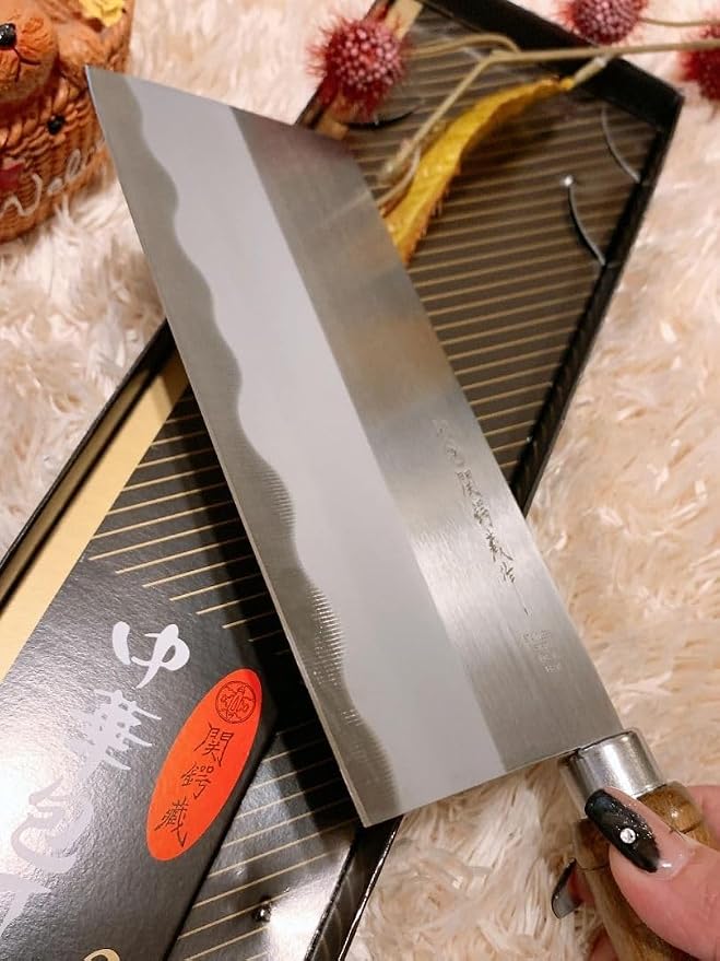 JapanBargain 1564, Chinese Chopping Knife Japanese Butcher Knife High Carbon Stainless Steel Kitchen Cleaver chef knives with Wooden Handle for Home and Restaurant, Made in Japan