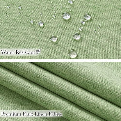 KGORGE Scalloped Green Shower Curtain with 12 Metal Hooks for Bathroom, Boho Privacy Cute Neutral Home Decor Waterproof Shower Curtains for Hotel Bathtub, Grass Green, 72 x 72 inches Long
