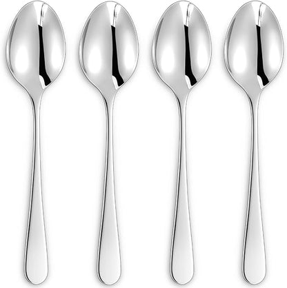 KEAWELL Premium Louise Spoons Set, Set of 4, 18/10 Stainless Steel, Exceptional mirror finish, Dishwasher Safe (9“ Serving Spoon)