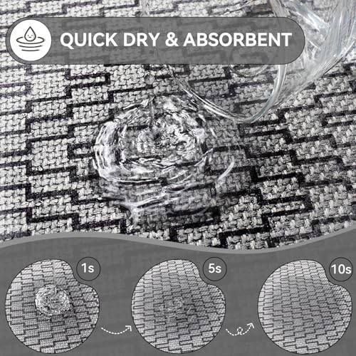 YDKGL Half Circle Bath Mat, Non Slip Thin Bathroom Rugs, Grey 24x35