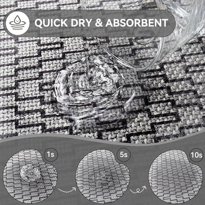 YDKGL Half Circle Bath Mat, Non Slip Thin Bathroom Rugs, Grey 24x35