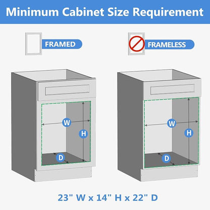 ROOMTEC 2 Tier Individual Pull Out Cabinet Organizer 22½"W x 21½"D, Slide Out Wood Shelves Organizers, Pull Out Drawers Organization and Storage for Kitchen Cabinet