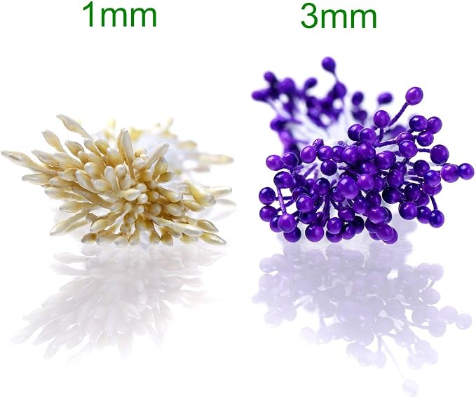 DECORA 16 Colors 1360 Pieces Mixed 3mm Pearl Flower Stamens for Decoration (Classic)