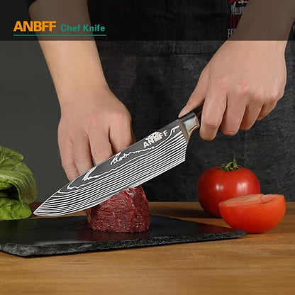 Chef Knife, 8 inch Professional Chef's Knives, Ultra Sharp Japanese Kitchen Knife, Forged High Carbon Stainless Steel Cooking knives with Ergonomic Handle and Gift Box