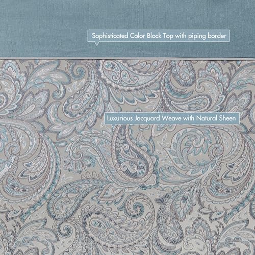 Madison Park Aubrey Shower Curtain for Bathroom, Jacquard, 72 x 72, Teal