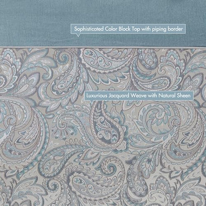 Madison Park Aubrey Shower Curtain for Bathroom, Jacquard, 72 x 72, Teal