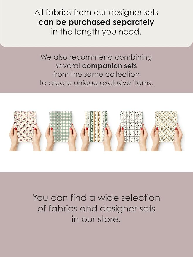 Cotton Patchwork Quilting Fabric Panel – 155×100 cm, 100% Cotton, Made in Türkiye (PRT_KUP 01-001) (Spring Blossom Patchwork, 5 pcs (23.6x11.8 inc))