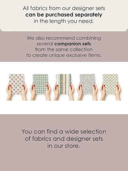 Cotton Patchwork Quilting Fabric Panel – 155×100 cm, 100% Cotton, Made in Türkiye (PRT_KUP 01-001) (Spring Blossom Patchwork, 5 pcs (23.6x11.8 inc))